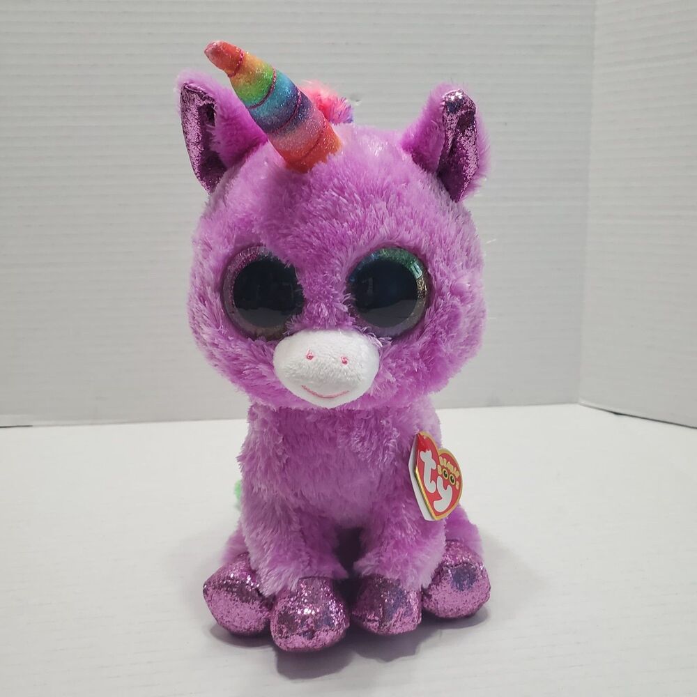 Ty Beanie Boos Unicorn Rosette Purple Plush Stuffed Animal Toy Gift 9" NWT